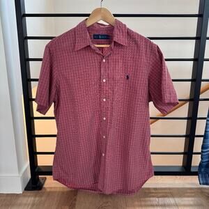 Ralph Lauren Men’s Red Plaid Short Sleeve Button-Down Shirt Size Large